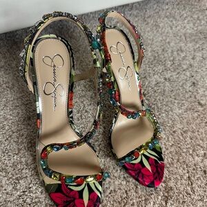 Jessica Simpson Jaycin Embellished High Heel Sandal - Tropical Multi